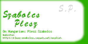 szabolcs plesz business card